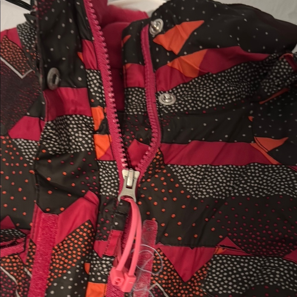 Simms Red Black Ski Jacket Geometric Insulated Hooded - Picture 5 of 16